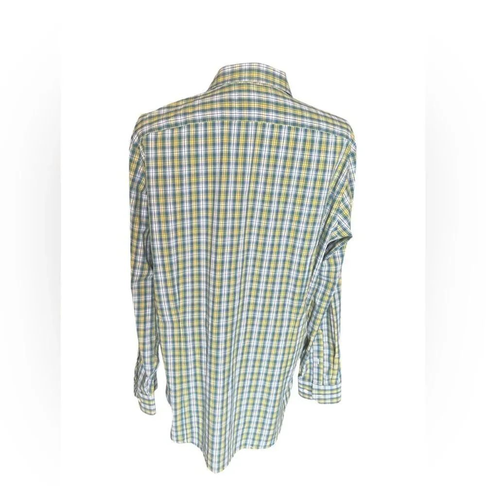 Banana Republic Blue and Green Plaid Shirt 100% Cotton Long Sleeve Buttons
